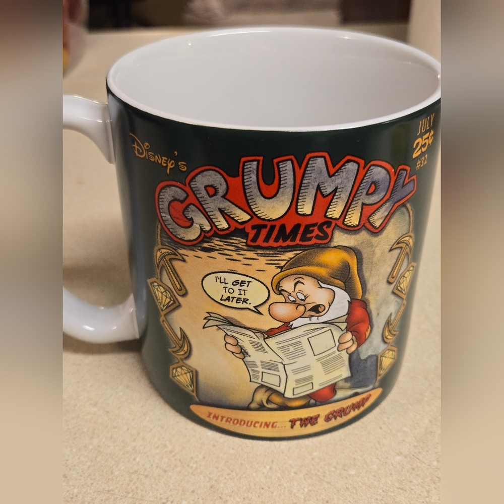 Disney Store Grumpy Snow White large green coffee mug